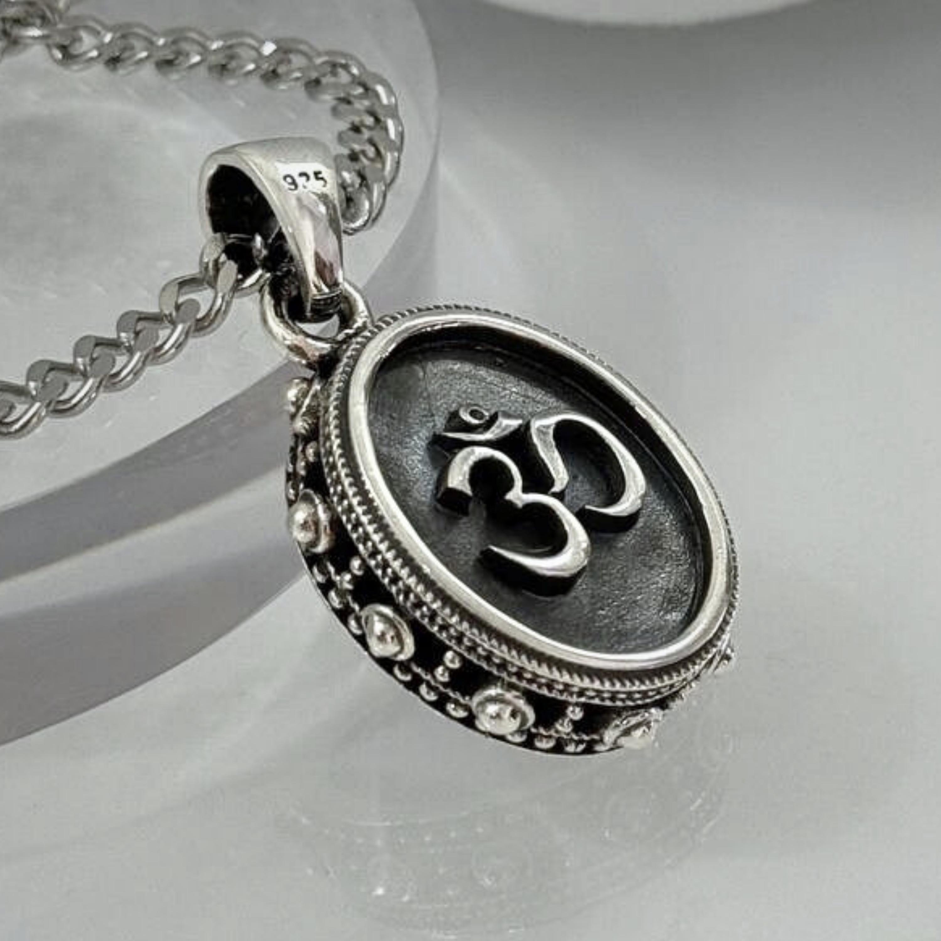 ガネーシャペンダント、オームネックレス、スターリングシルバー925