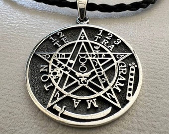 3D Pentagramm von Eliphas Levi Magie Tetragrammaton Stern Solomon Siegel Heilige Symbole Talisman Schutzamulett Anhänger Sterling Silber 925