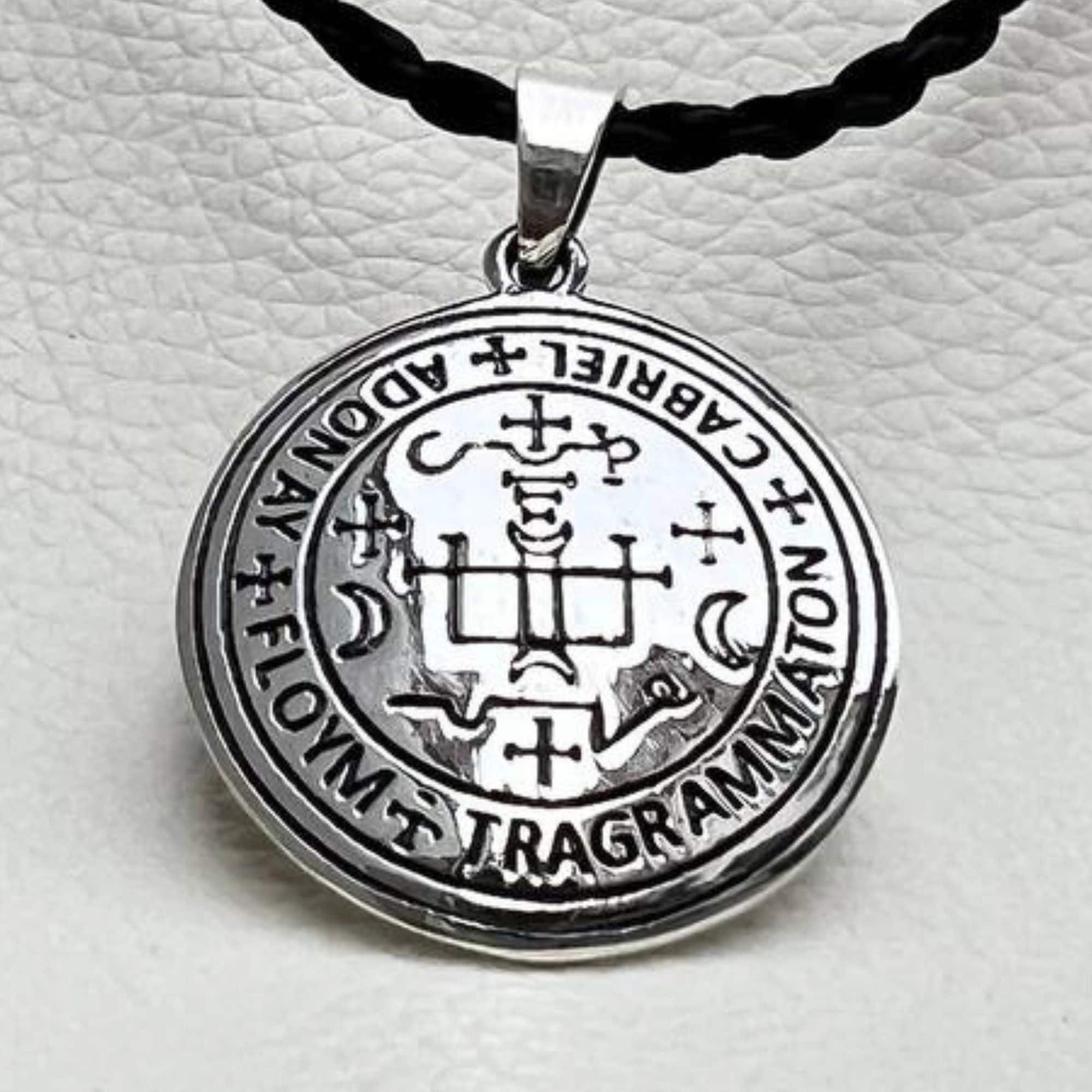 Handgemachtes Siegel des Erzengels Gabriel Anhänger, Engel Sigil Amulett, Schutz Talisman, Sterling Silber 925 spirituelles Geschenk