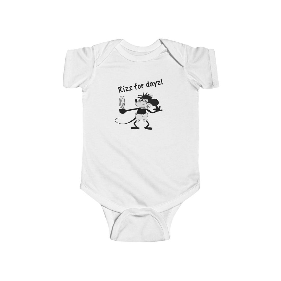 Rizz Mickey Mouse Onesie, Infant Bodysuit, Gen Alpha Slang, Disney ...