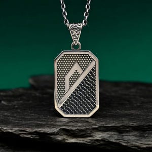 Silber Mann Schwarz Zirkon Halskette -Silber Mann personalisierte Halskette -Silber Mann Kettenhalskette - Silber Bar Anhänger Halskette - Kostüm Anhänger