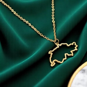Pendentif carte de la Suisse en or véritable - breloque en or 14 carats carte de la Suisse - breloque collier carte de la Suisse - bijoux carte de la Suisse en or 14 carats