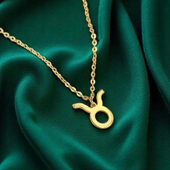 Diamond Pendant 14k Gold Zodiac Necklace Taurus 14k Gold Taurus