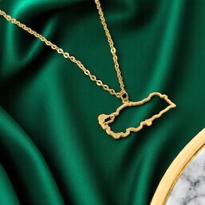 Handgemachte 14k Massivgold Land Halskette - 14k Massivgold Türkei Karte Anhänger - Personalisierte Karte Halskette - Ketten Halskette - Frauen Halskette