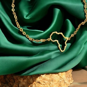 Gepersonaliseerde armband van het land - gouden armband met Afrikaanse kaart - sierlijke bedelarmband - staatsarmband - gouden armband met landkaart - gouden bedel