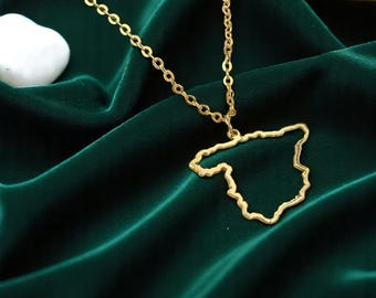 Handcrafted 14K Solid Gold Spain Map Necklace - Unique Gift For Her - Spain Map Pendant in Pure 14K Gold - Elegant Gift Idea For Her