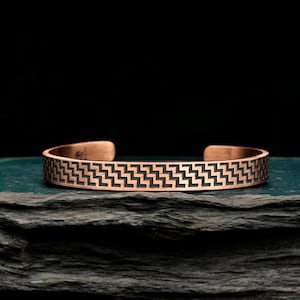 Brazalete de cobre personalizado - Brazalete de cobre para hombre - Brazalete de cobre grabado - Brazalete de cobre hecho a mano - Brazalete de cobre personalizado - Brazalete de hombre