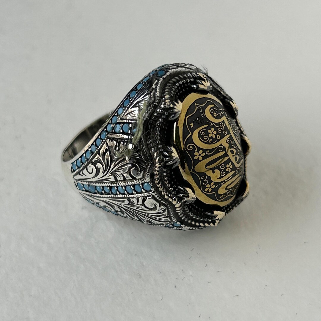 Islam Rings Silver Handcrafted 925 Sterling Silver Hematite Islamic Ring - Etsy