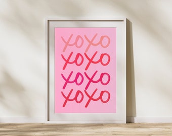 Valentines Day Print, Xoxo print, Valentines day printable, XOXO, Kisses and Hugs, Valentines Decor, *Digital Download Only*