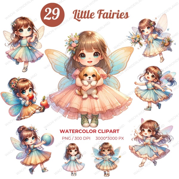 Watercolor Fairy, Fairy Clip Art, Fairy Png, ,Baby Fairy,  Fairy,Canvas , Little Girl, Storybook Clipart, Kids Fairy Art,  Angelic Sprites.