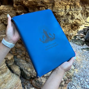 Echtleder A4 Padfolio | Seafarer Dokumentenorganizer, Reißverschlussmappe