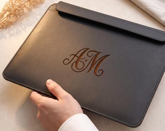 Travel Leather MacBook Sleeve Magnetic, Laptop Case for Commuters, Slim Full Grain Cover Pro 16