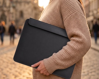 Leder MacBook Sleeve Magnetic, Laptop Hülle Leder, Full Grain Leather MacBook Pro 14 16 Case