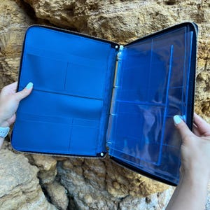 Echtleder A4 Padfolio | Seafarer Dokumentenorganizer, Reißverschlussmappe