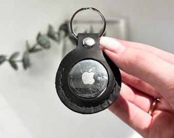 Personalized Leather AirTag Keychain: Anti-Lost Tracker, Stylish Key Fob