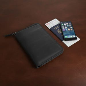 Leather Portfolio Padfolio A5 Zipper, Business Document Organizer, Leather Folder, Document Portfolio