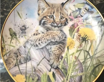 Vintage Glen Loates Limited Edition Fine Porcelain Kitten Cub Plate