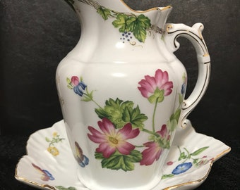 Winterthur Andrea By Sadek Porcelain Pitcher And Matching Decorative Plate