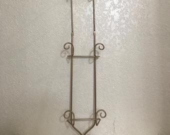 1997 New MSR Imports Gold Metal 3 Tiered Rack Wall Hanging Mount Plate Holder Display Decor (36 Inches H’ X 7 Inches L’ X 3 1/2 Inches W’)