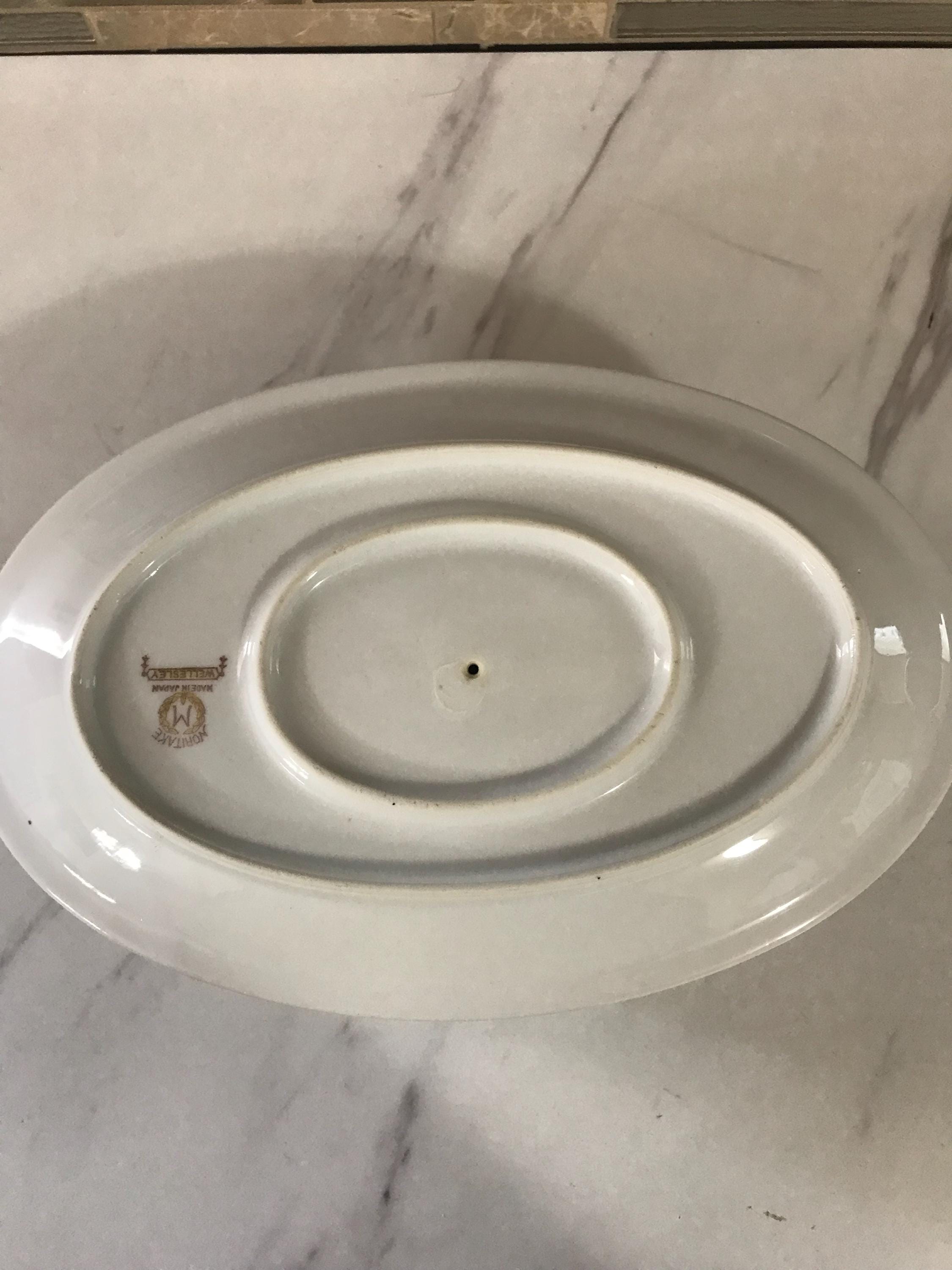 日本製ノリタケ ウェルズリー ハンドクラフト ブルー ピンク 花柄