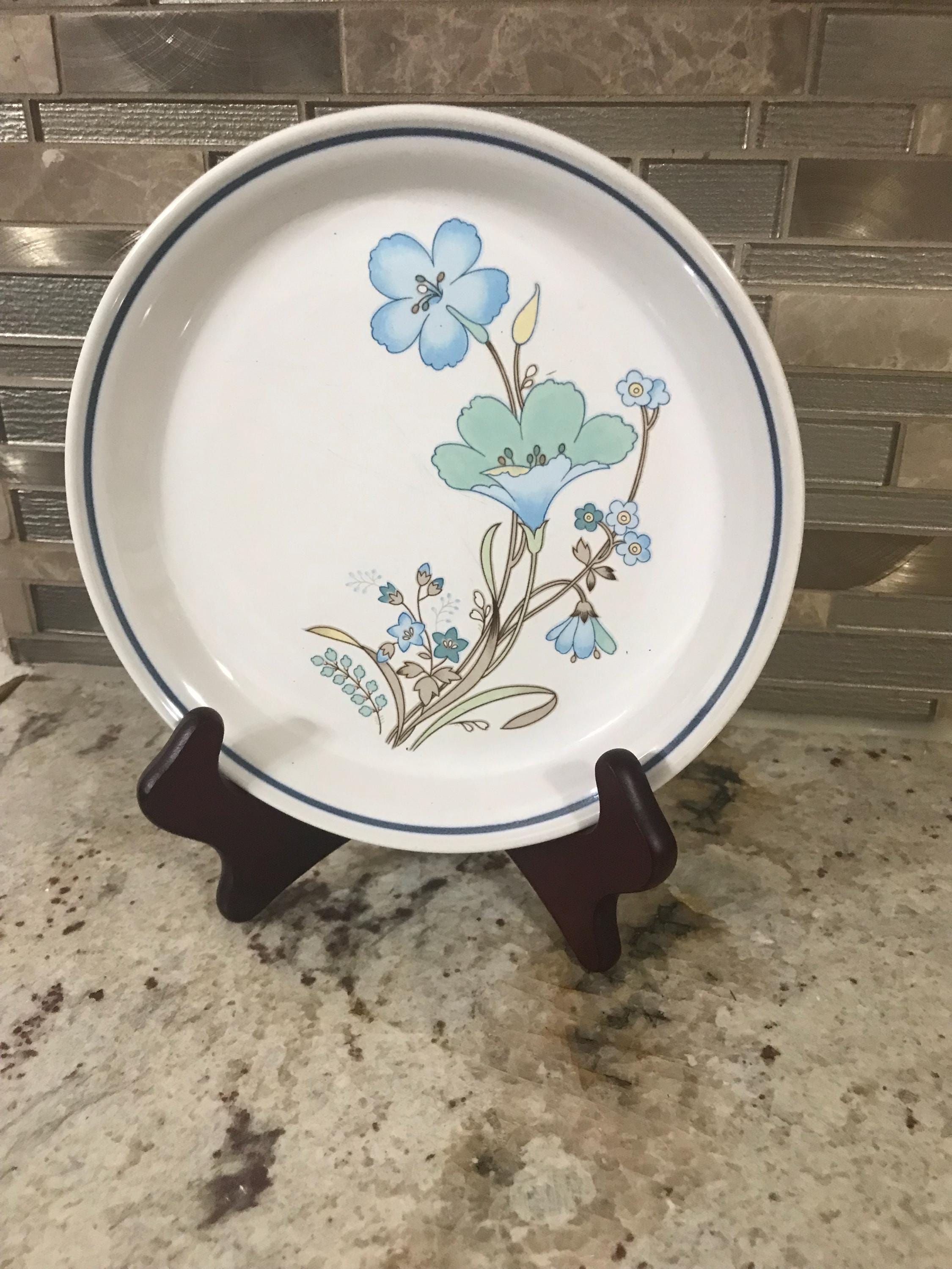 MARSELIS / Denmark型番2636ブルー花文様プレート デンマーク Japan Kenmark Kenstone Spring Delight Blue Floral With Blue Trim