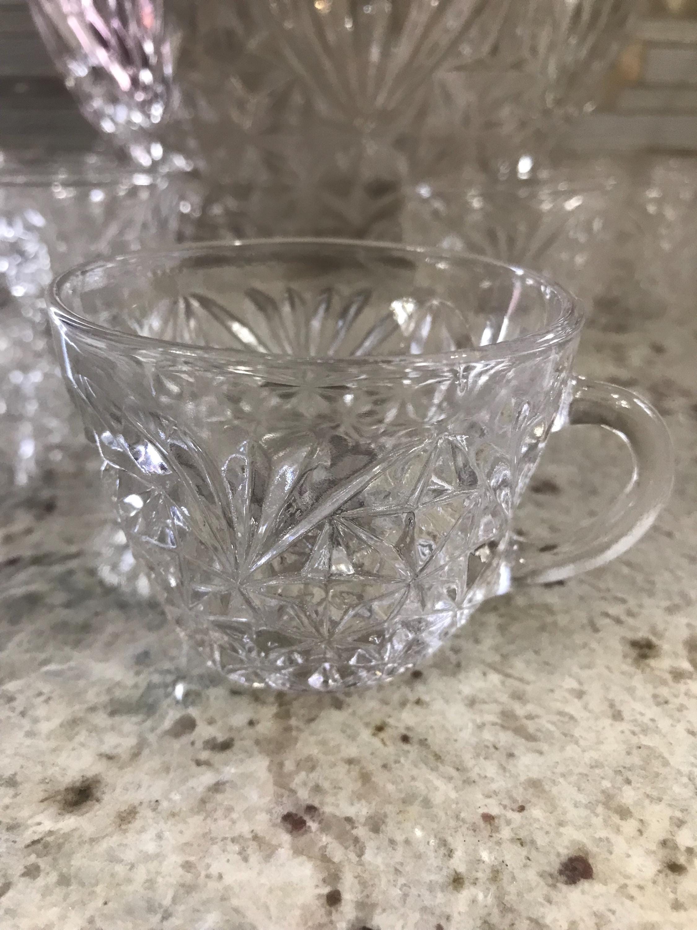 Anchor Hocking Arlington Clear Glass Punch Bowl Eight Matching