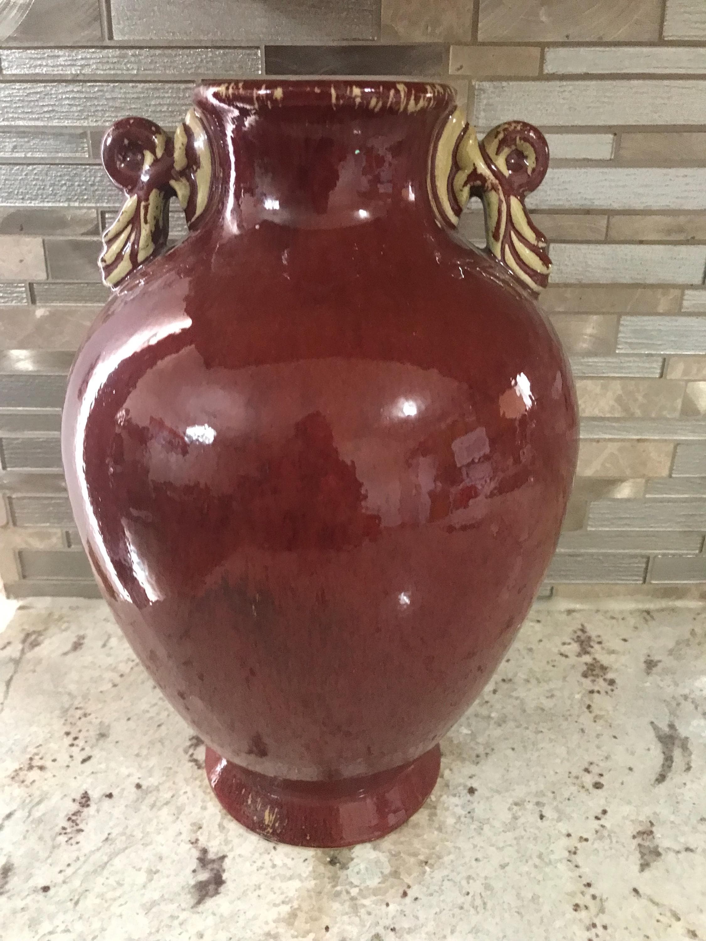 ガンガン値下げして下さい(^^)★レトロ　花瓶と壺★ Ceramic vase burgundy vintage - Etsy 日本