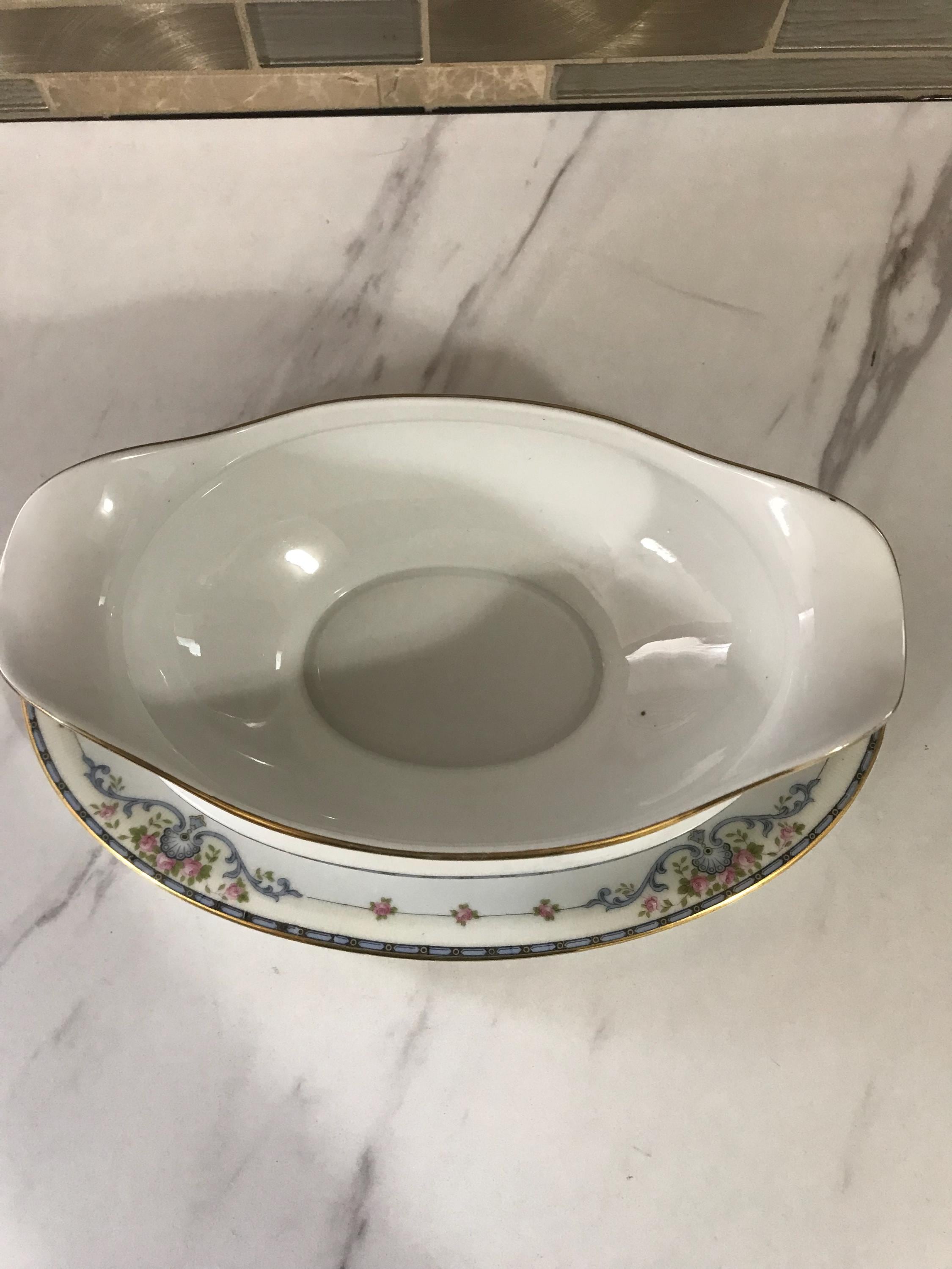 日本製ノリタケ ウェルズリー ハンドクラフト ブルー ピンク 花柄