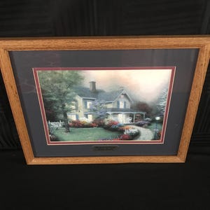 Thomas Kinkade Painter Of Light Home Is Where The Heart Is Picture Labeled Wooden Framed Collectible Artwork (15 Inches L’ X 12 Inches W’)