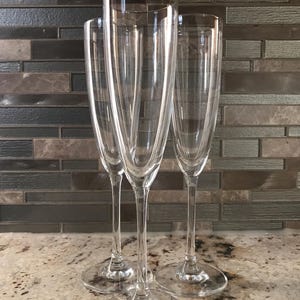 Germany Schott Zwiesel Crystal Tall Clear Glass Collectible Wine Champagne Glass (9 1/2 Inches H’) Set Of Three
