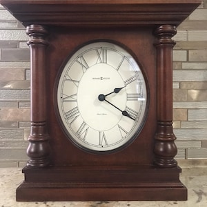 Howard Miller Dual Chime Wooden Square Decorative Collectible Clock Decor (11 1/2 Inches H’ X 11 Inches L’ X 6 3/4 Inches W’)