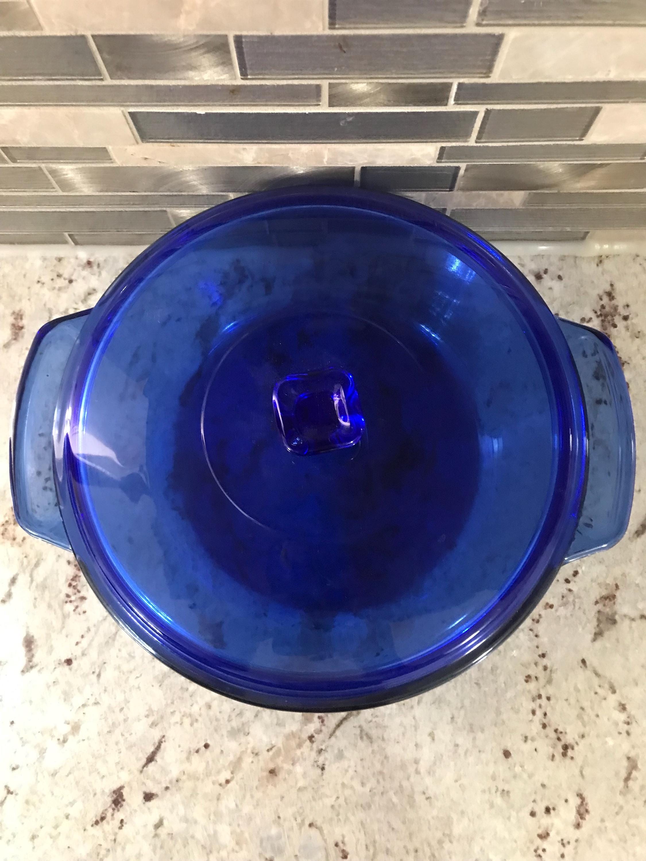Anchor Hocking Cobalt Blue Pyrex Casserole Collectible Glass Dish