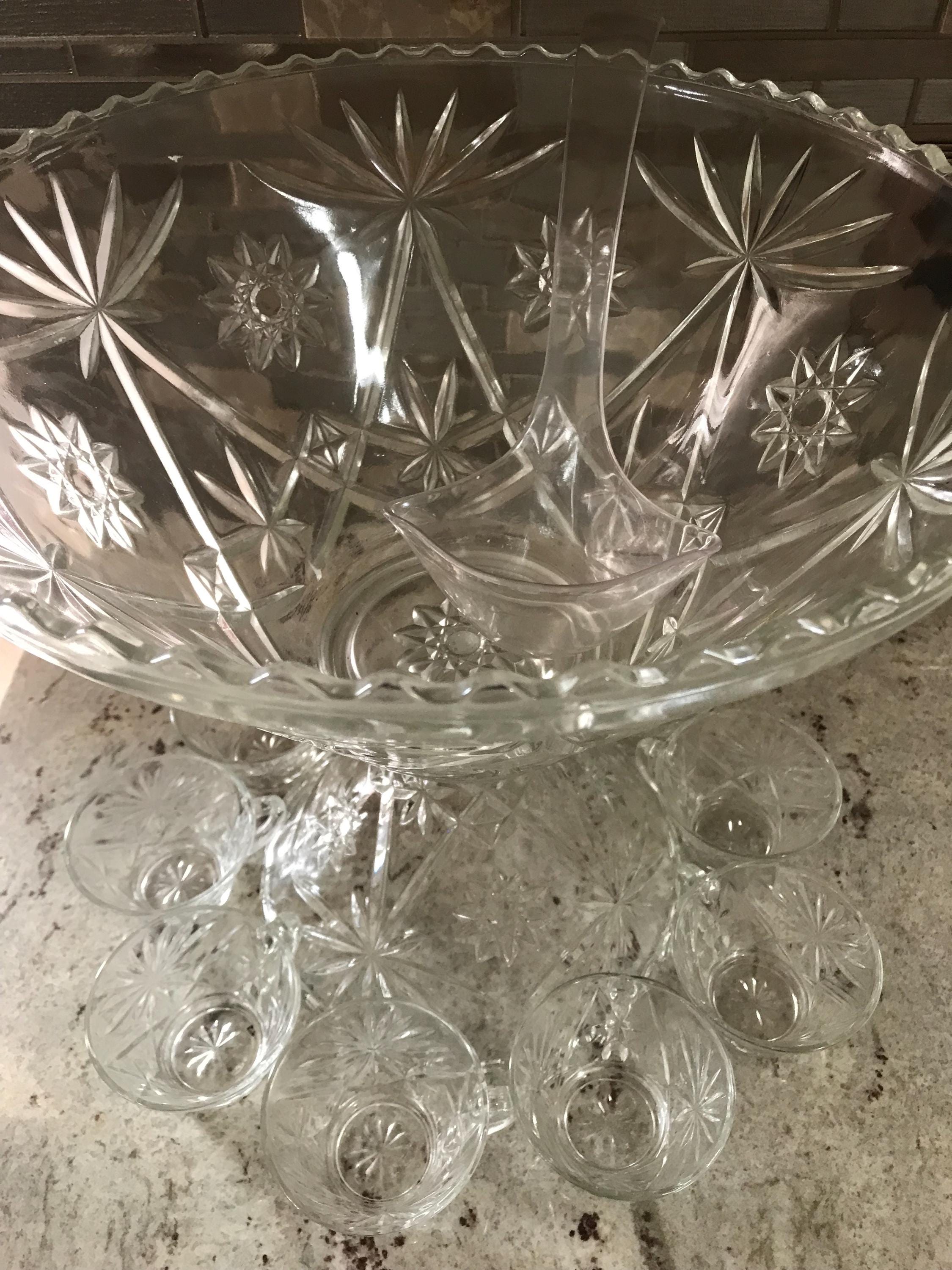 Punch bowl set anchor hocking arlington - Etsy 日本