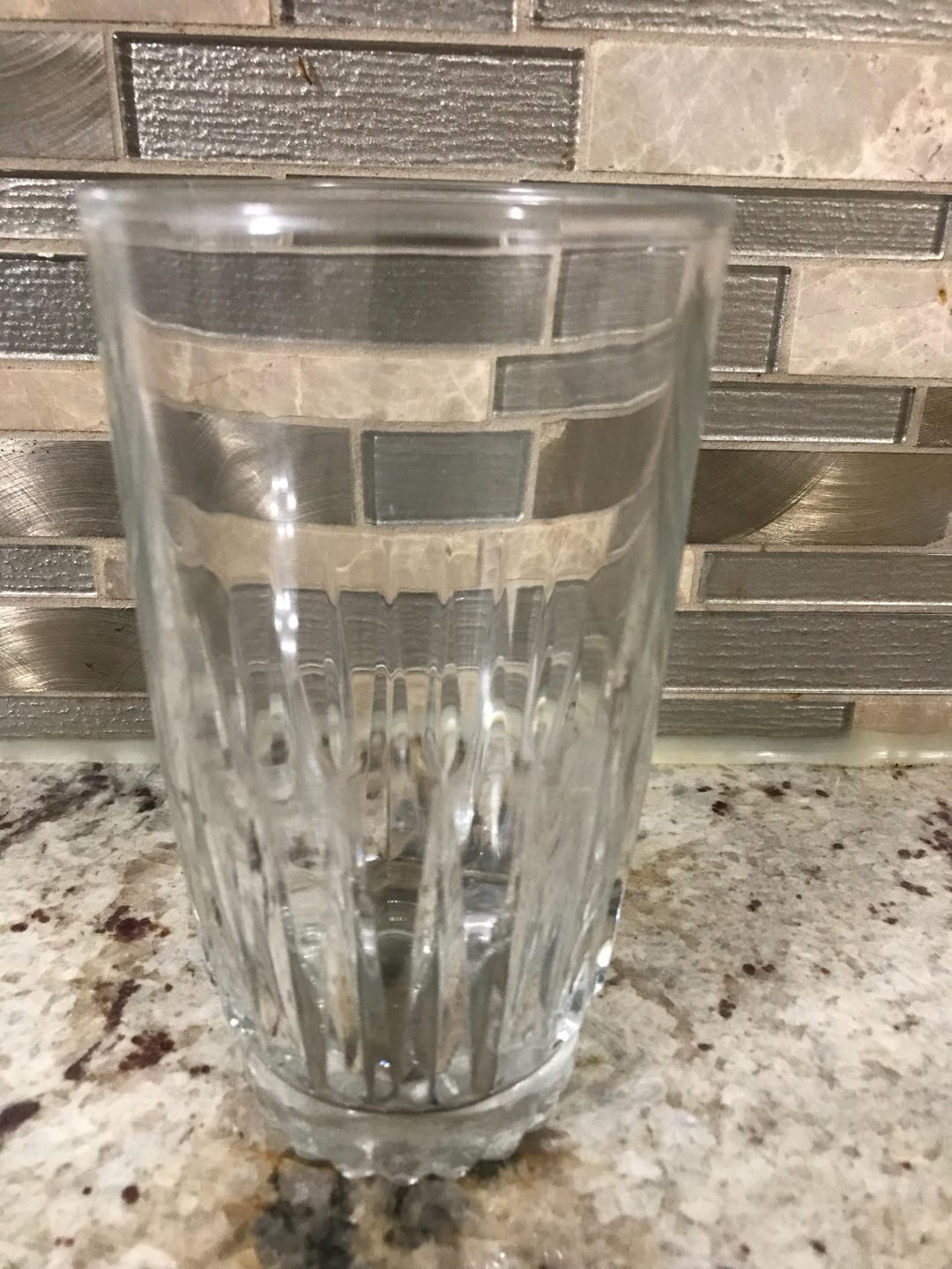 Libbey Ribbed Glassware Libbey Duratuff Ribbed Vertical Lines Heavy Thick Glass #3 Tumbler Cup ...