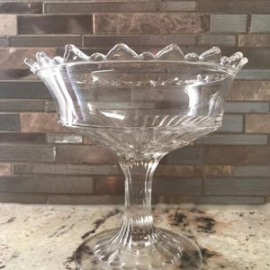 Clear Footed Pedestal Bowl Decorative Candy Dish Collectible Glass Holder (7 Inches W’ X 7 Inches H’)