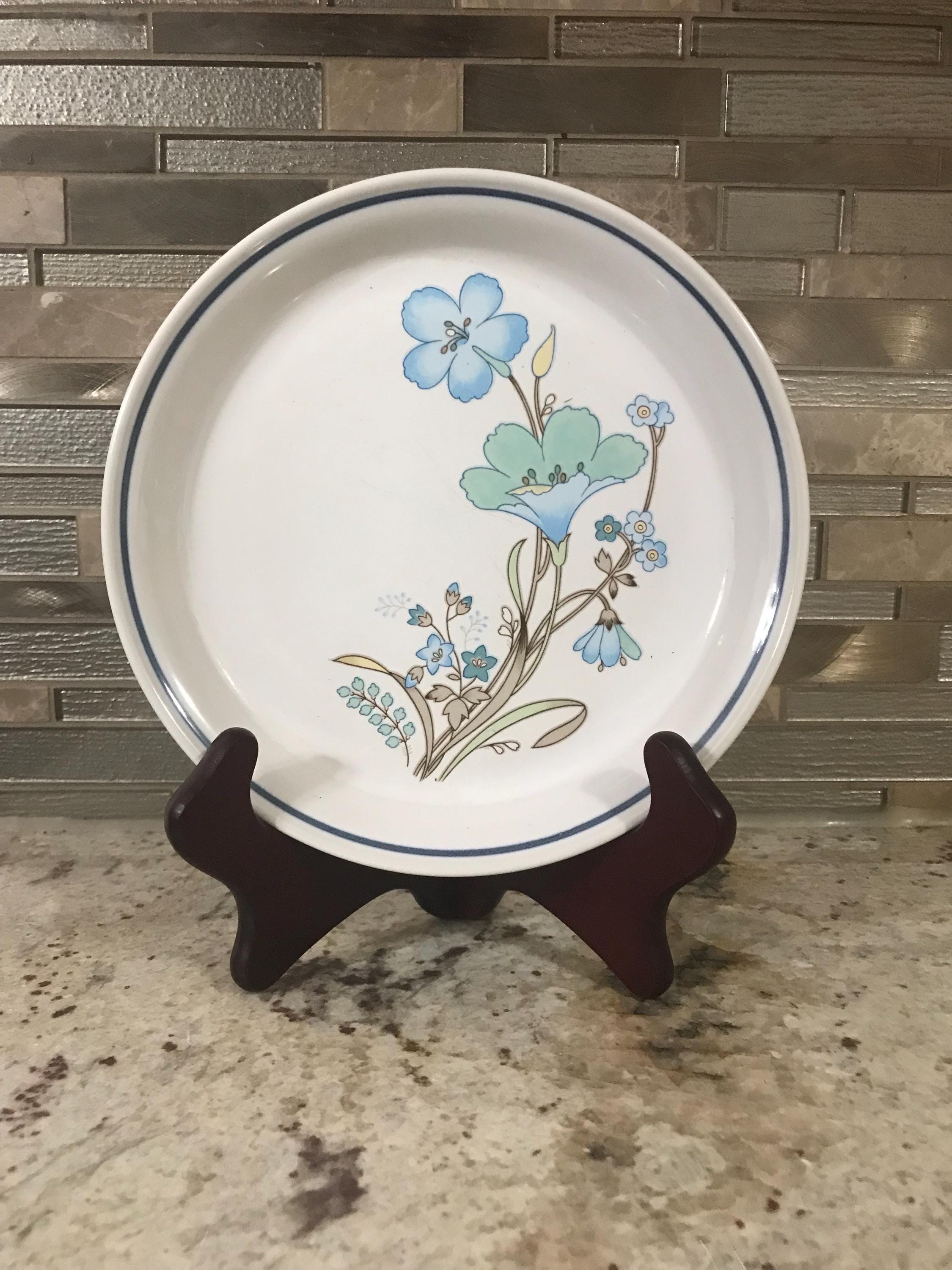 Japan Kenmark Kenstone Spring Delight Blue Floral With Blue Trim