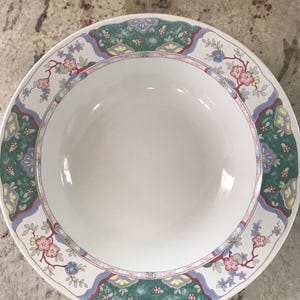 1990 Japan Mikasa Provincial Villa Medici Decorative Floral Rim Design Replacement Collectible Large Plate Serving Platter (12 3/4 Inches W)