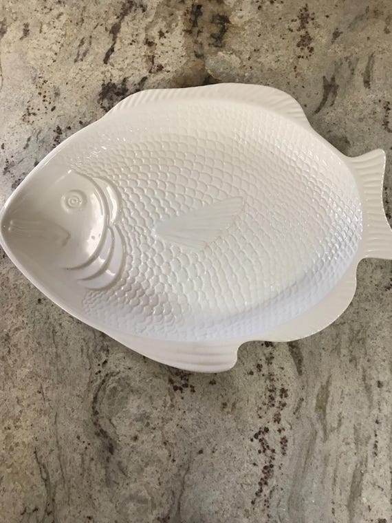 Portugal Fapor Design Simply White Fish Shaped Ceramic Plattet