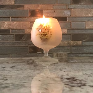 Glass Candle Holder With Yellow Beautiful Flowers Decor