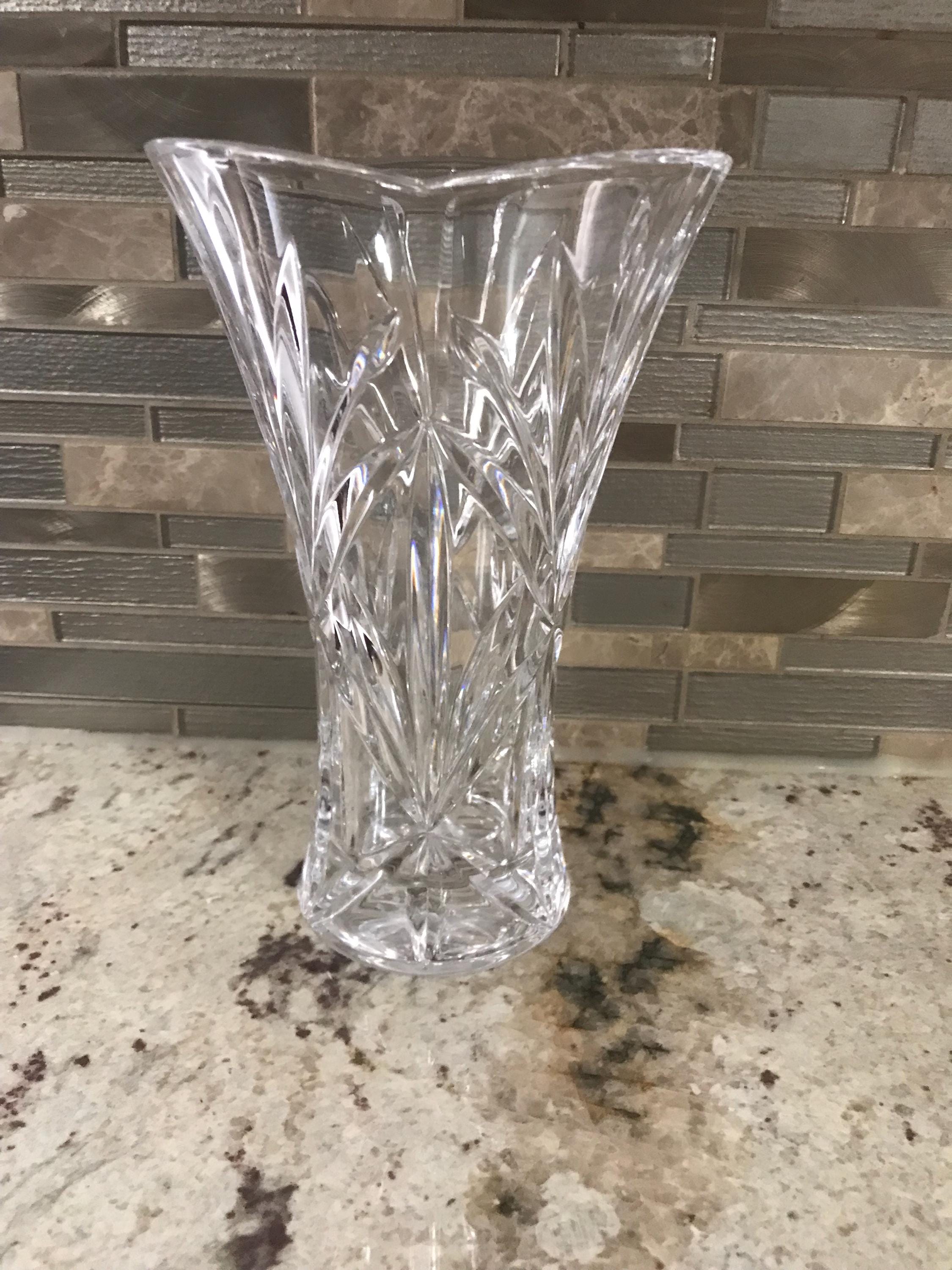 ウォーターフォード　花瓶　ダイヤモンドコバルト Waterford Crystal Diamond Cut Thick Heavy Collectible Decorative