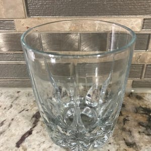 Mikasa Apollo Highball Heavy Crystal Teardrop Shaped Cuts Vertical Lines Heavy Thick Glass Short Cup (4 1/4 Inches H’ X 3 1/4 Inches W’)