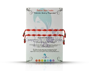 2 Piezas Pulsera 7 Nudos Roja con Amuleto en Acero-Suerte y Protección-Mal de Ojo-Parejas y Amistad-Bisutería Ajustable-Hilo Rojo Unisex