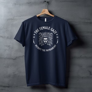 Camiseta feminista Medusa, camisa de mirada femenina empoderadora, petrificar el top patriarcado, derechos de las mujeres activistas imagen 6