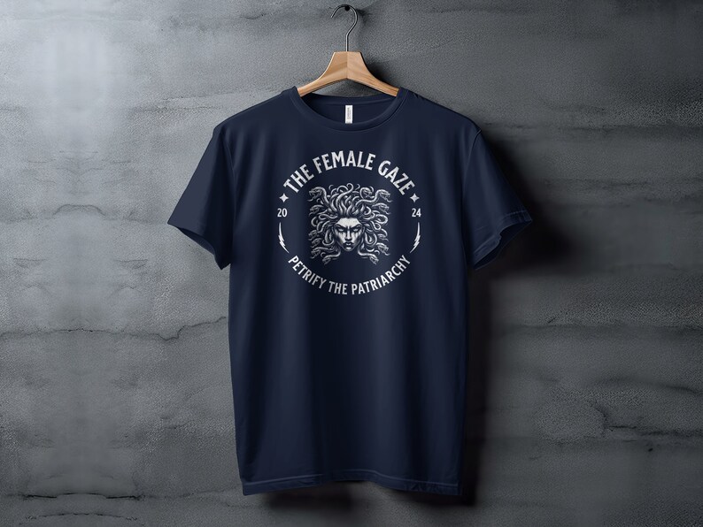 Camiseta feminista Medusa, camisa de mirada femenina empoderadora, petrificar el top patriarcado, derechos de las mujeres activistas imagen 6