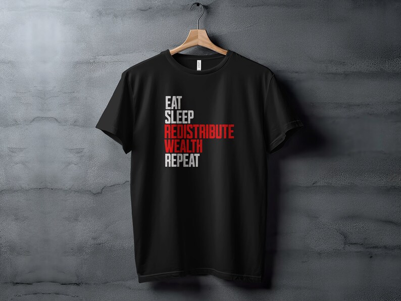 Eat Sleep Redistribute Wealth Repeat T-shirt Leftist Apparel Gift for Socialist Grunge Style Karl Marx Quote Shirt afbeelding 6