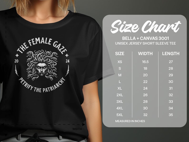 Camiseta feminista Medusa, camisa de mirada femenina empoderadora, petrificar el top patriarcado, derechos de las mujeres activistas imagen 7
