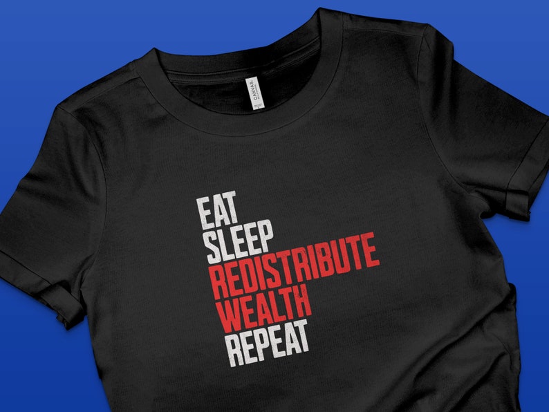 Eat Sleep Redistribute Wealth Repeat T-shirt Leftist Apparel Gift for Socialist Grunge Style Karl Marx Quote Shirt afbeelding 8