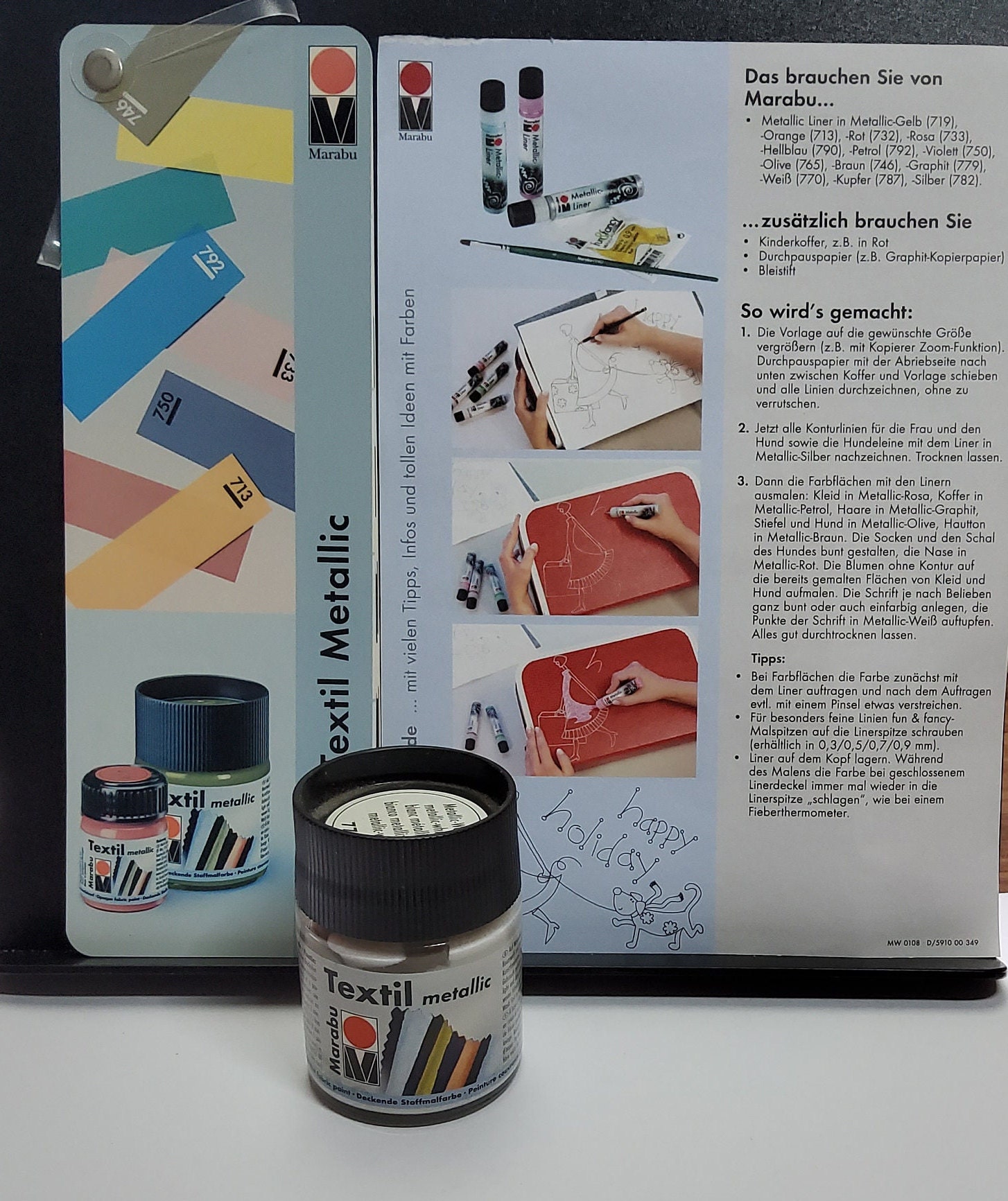 Doublure Métallique Marabu 25 Ml – Revêtement Brillant Pour Tissu, Cuir, Papier, Carton, Plastique