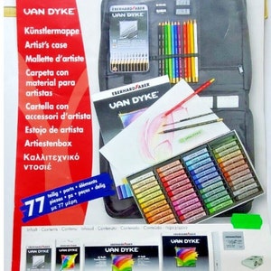 77 pieces VanDyke Eberhard FABER artist portfolio watercolor pencils colored pencils colored pencil watercolor pencils, colored pencils colored pencils sketching