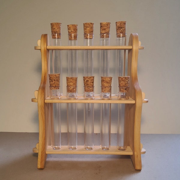 Test tube stand with 10 test tubes corks acrylic test tube laboratory stand